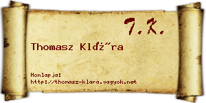 Thomasz Klára névjegykártya