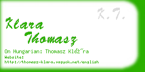 klara thomasz business card